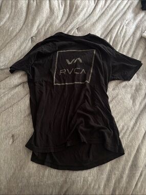 RVCA Black Short Sleeve Tee with Back Logo